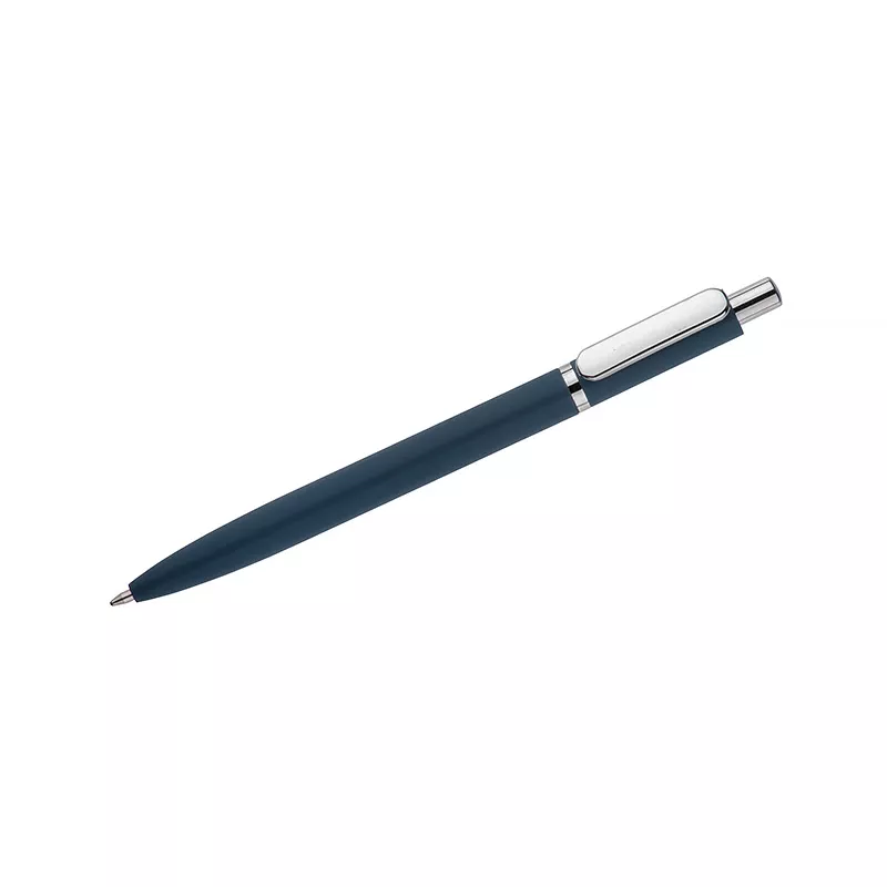 Długopis metalowy z powłoką typu soft touch ELMO - granatowy (19084-06)
