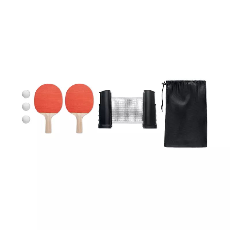 Zestaw do tenisa stołowego z siatką PING PONG - Czarny (MO6517-03)