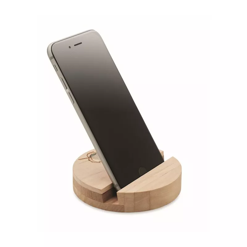 Stojak na telefon z drewna brzozowego GROW ROUND STAND - Drewna (MO6691-40)