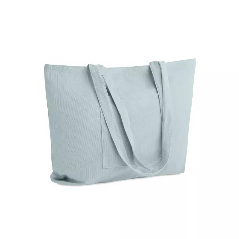 Torba sztruksowa duża z zamkiem 220 g/m² CORDY G - Baby Blue (MO2875-66)