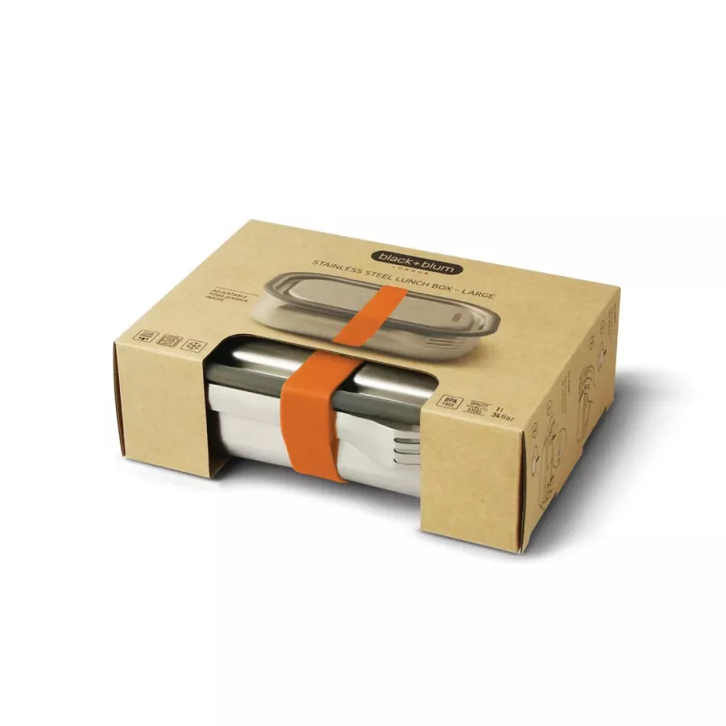 Duże pudełko śniadaniowe ze stali nierdzewnej Black+Blum - pomarańczowy (P439.0008)