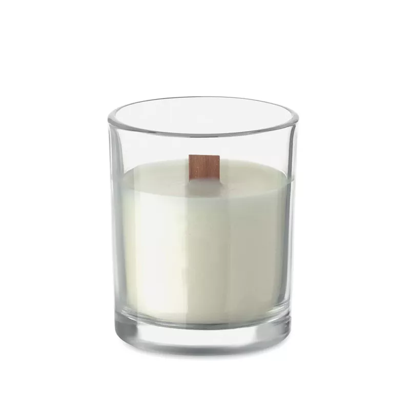 Świeca zapachowa wanilia w szkle 80 g KIVAS WOOD - Przezroczysty (MO2708-22)