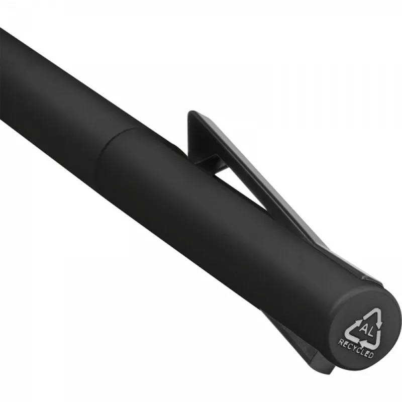 Długopis aluminiowy z recyklingu półżelowy WIEBKE - czarny (1388703)