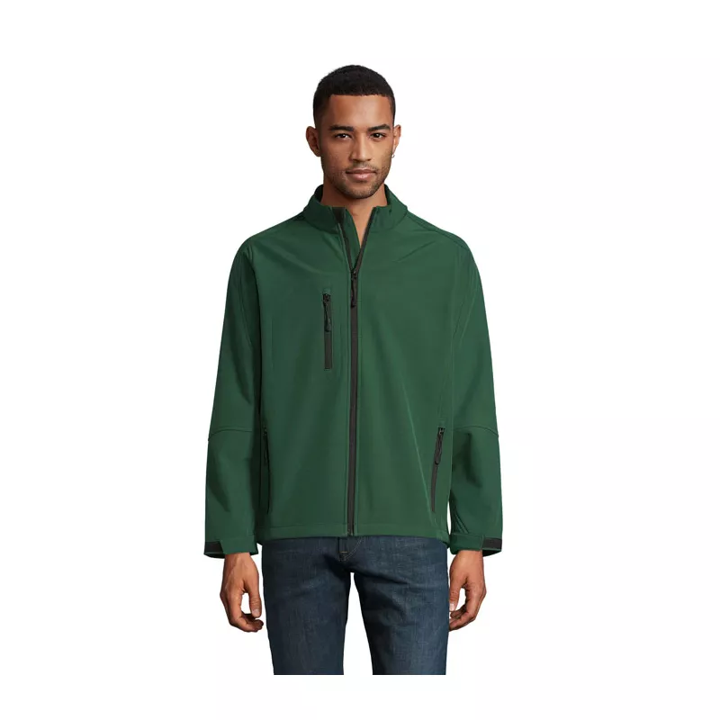 Softshell męski 3-warstwowy 340 g/m² Sol's RELAX - Ciemno-Zielony (S46600-BO)