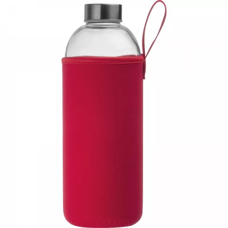 Butelka szklana z pokrowcem 1000 ml JESSICA - czerwony (6242705)