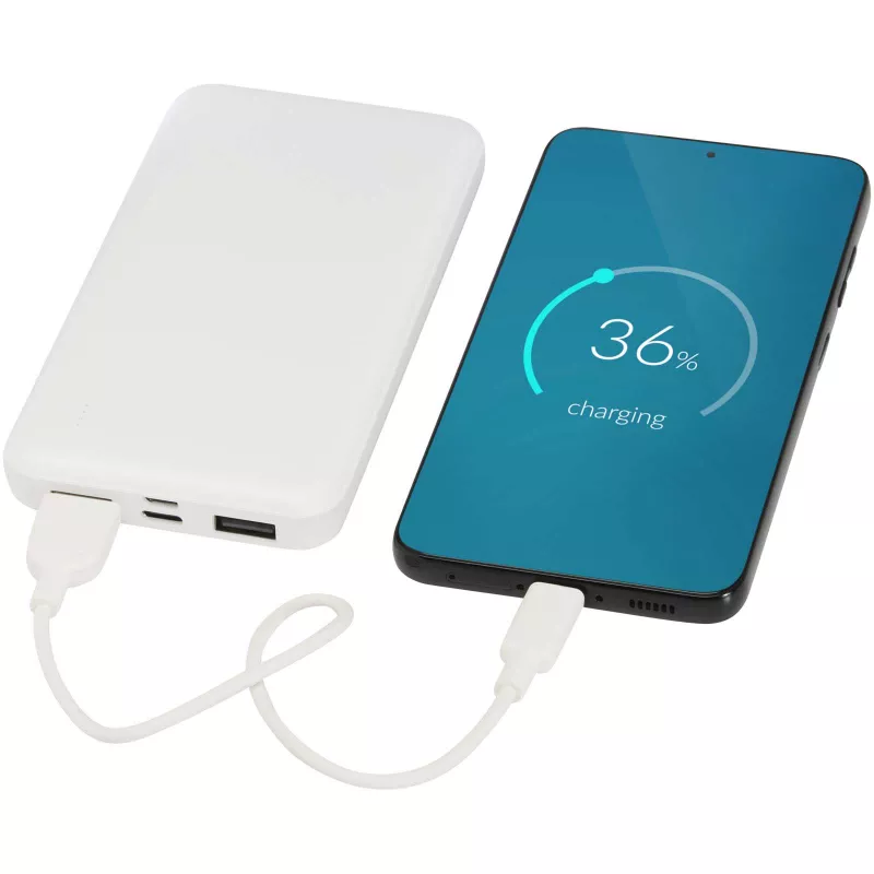 Intan powerbank o pojemności 10 000 mAh i mocy 10 W z tworzyw sztucznych pochodzących z recyklingu - Biały (12445801)