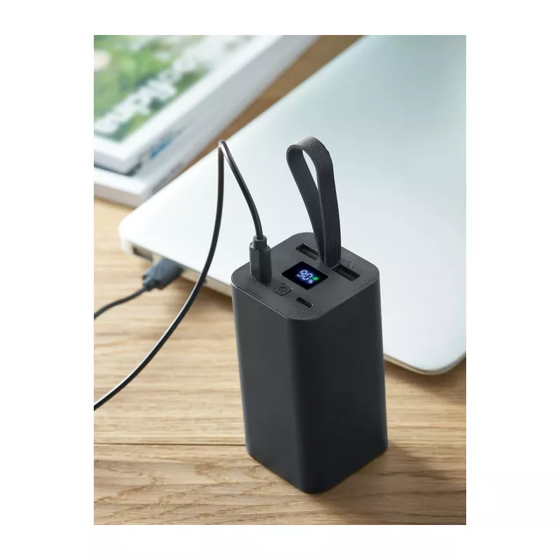 Powerbank aluminiowy 20 000 mAh PD 65W VOIMA - Czarny (MO2943-03)