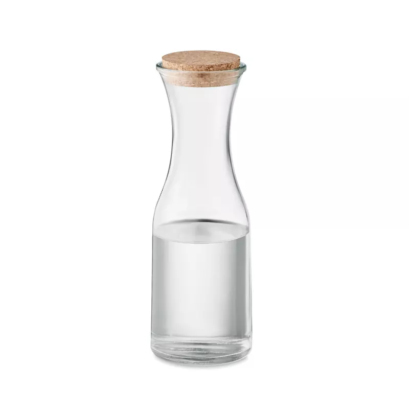 Karafka ze szkła z recyklingu z korkiem 1000 ml PICCA - Przezroczysty (MO6655-22)