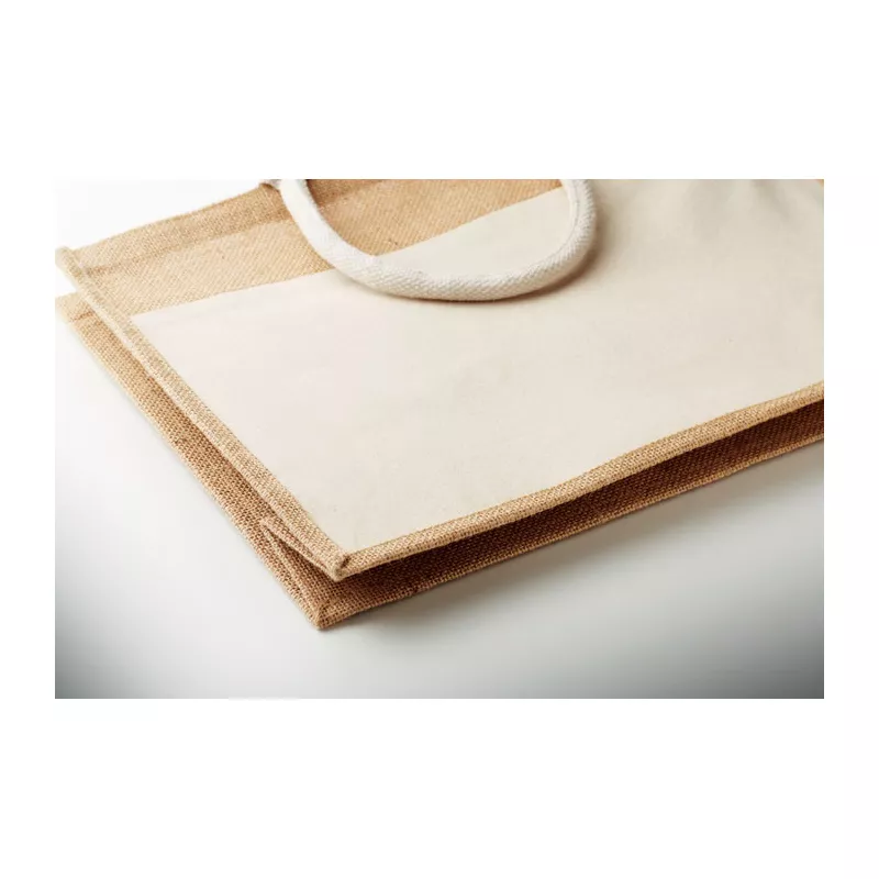 Torba z juty i płótna z kieszenią 280 g/m² BAGA - Bezowy (MO2858-13)