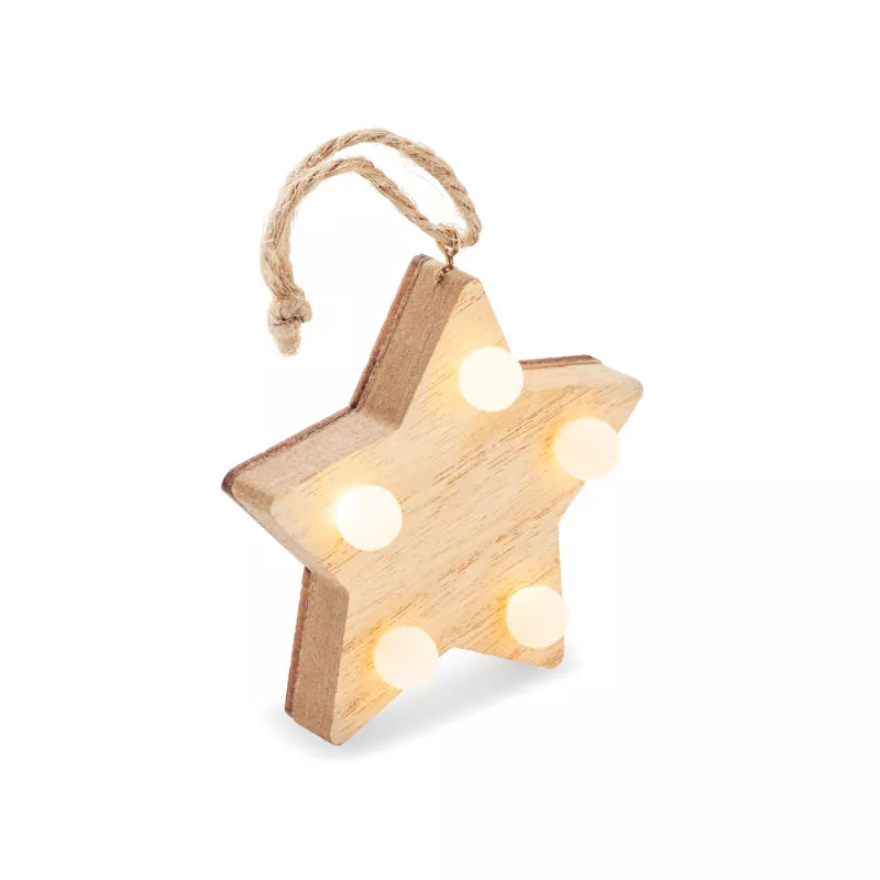 Gwiazdka drewniana z 6 lampkami LED LALIE - Drewna (CX1531-40)