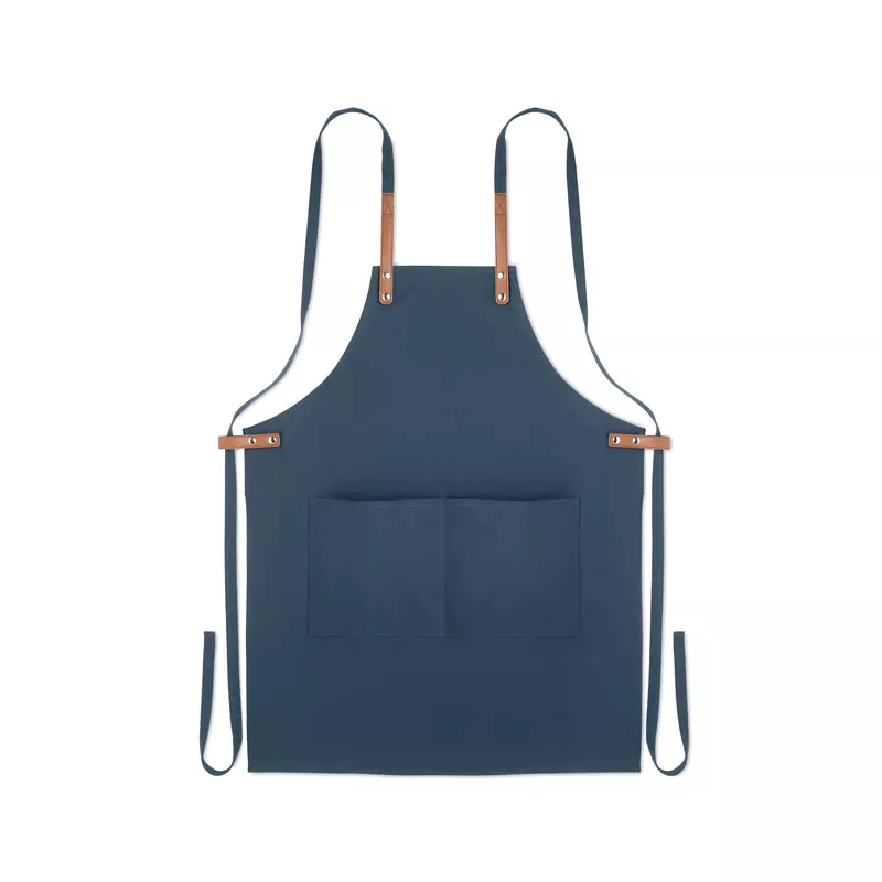 Fartuch z bawełny organicznej 340 g/m² NAGPUR COLOUR - Niebieski (MO6261-04)