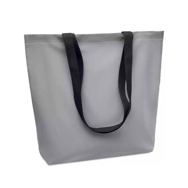 Torba na zakupy odblaskowa z poliestru VISI TOTE - Srebrny Mat (MO6302-16)