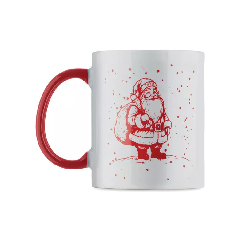 Kubek ceramiczny świąteczny 300 ml FESTIMUG - Bialy/Czerwony (CX1571-35)
