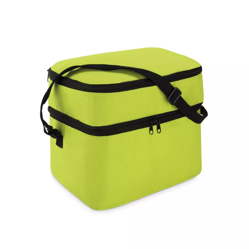 Torba termiczna z 2 przegrodami z poliestru 600D CASEY - Limonka (MO8949-48)