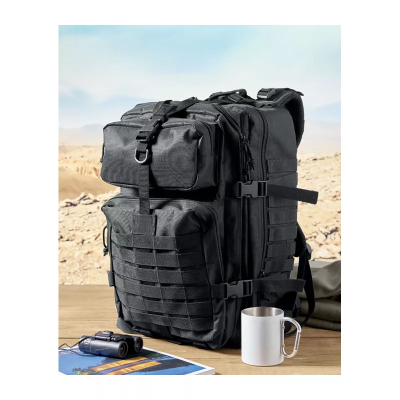 Plecak turystyczny z RPET 600D 50 l CARRYCONFI - Czarny (MO2970-03)