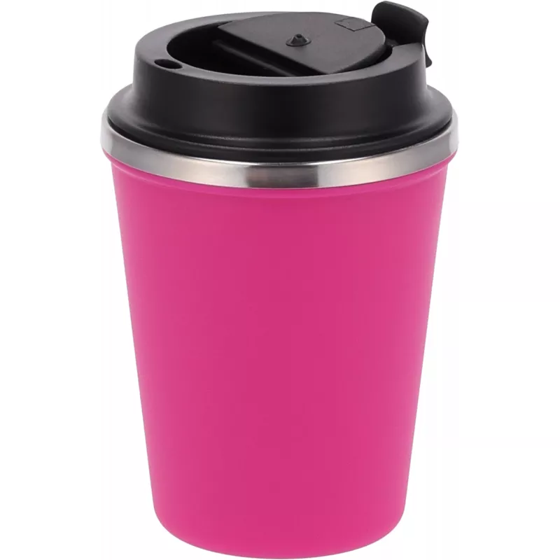 Kubek termiczny 350 ml z powłoką z recyklingu METODY - różowy (8496211)