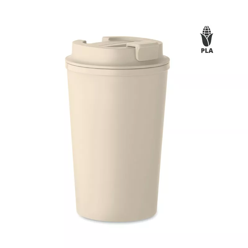 Kubek dwuścienny z PLA 350 ml BEIBAKU - Bezowy (MO2310-13)