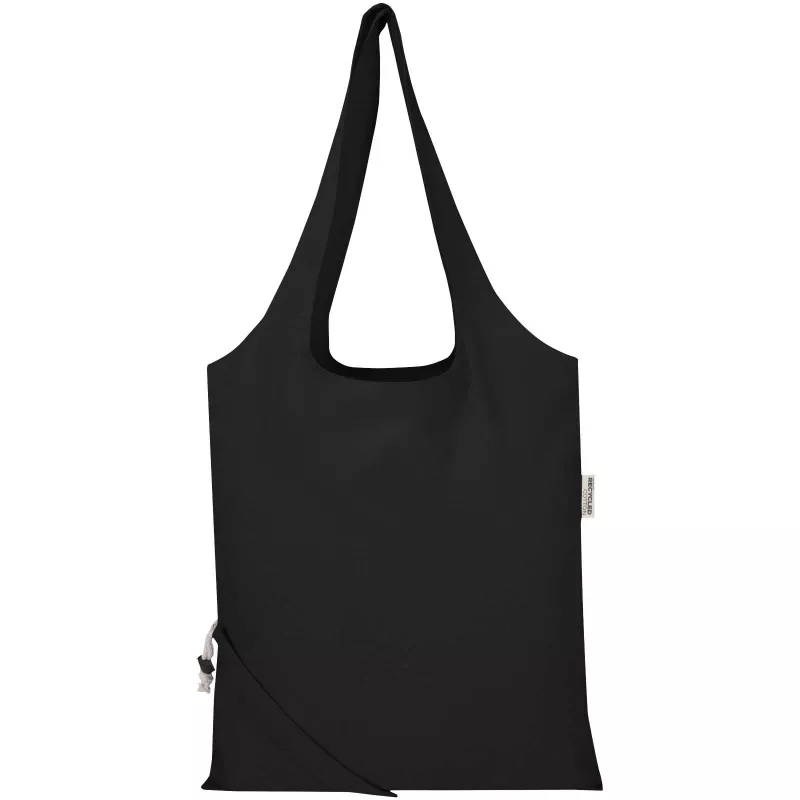 Madras Blend - torba na zakupy, wykonana z recyklingowanej baweły o gramaturze 140 g/m² posiadającej certyfikat GRS, składana - Czarny (12080590)