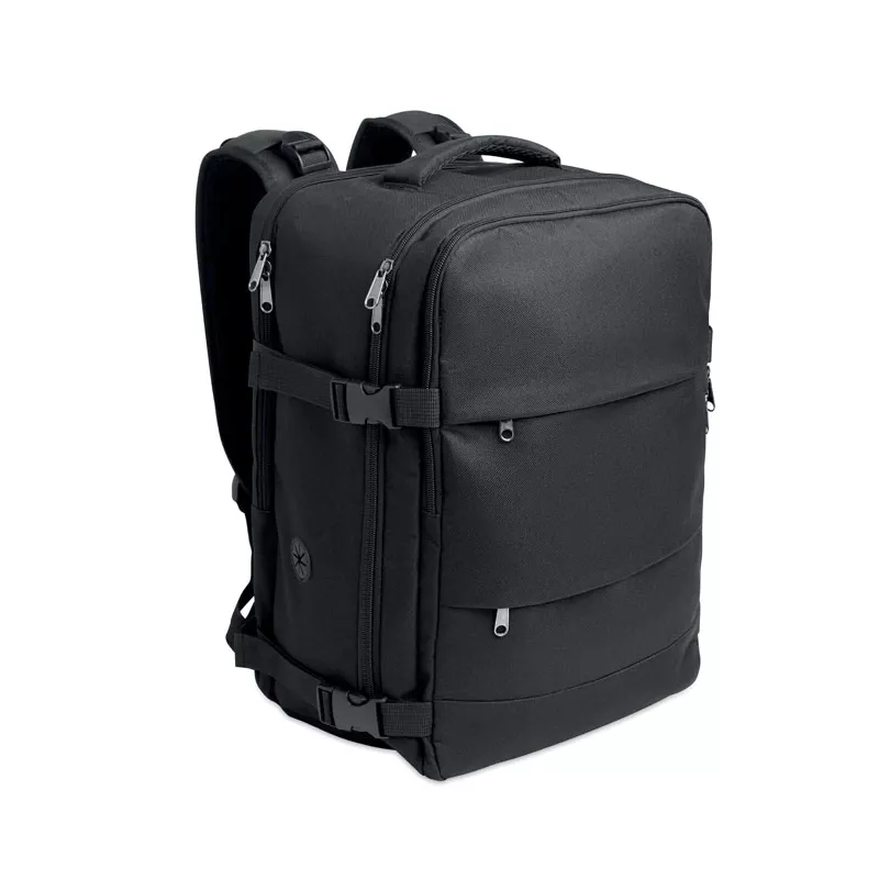 Plecak kabinowy z RPET na laptop 15" FLYHIGH - Czarny (MO2784-03)