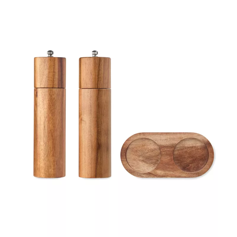 Młynki do soli i pieprzu z drewna akacjowego TUCCO SET - Drewna (MO3120-40)