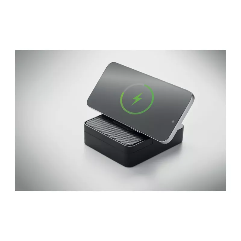 Głośnik z ładowarką indukcyjną 15W CHARGEBEAT - Czarny (MO3189-03)