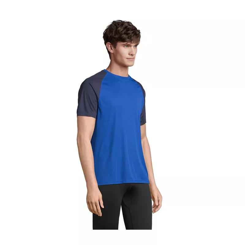 Koszulka sportowa unisex z recyklingu Sol's VORTEX - French Navy/Royal Blue (S04787-ET)
