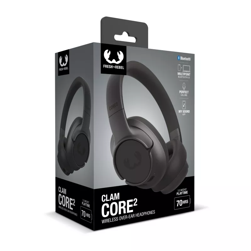 Fresh 'n Rebel Clam Core 2 Bezprzewodowe Słuchawki Over-Ear - ciemnoszary (LT49748-N0060)