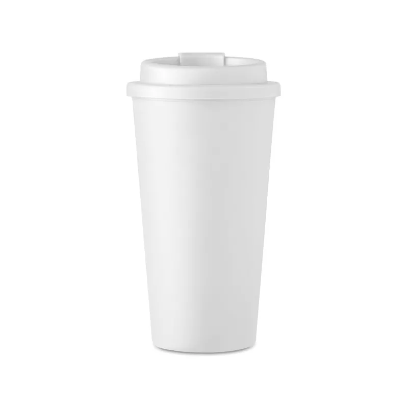 Kubek dwuścienny z PP 450 ml TUESDAY - Bialy (MO6244-06)