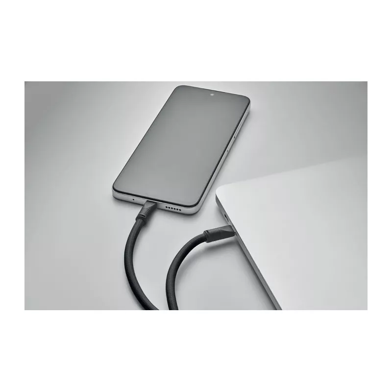 Smycz do telefonu z kablem 60W USB-C COCHARGE - Czarny (MO2618-03)