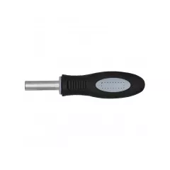 on the handle of the screwdriver