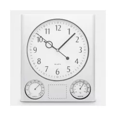 centered between hygrometer and thermometer