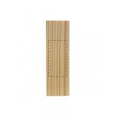 on one of the wooden blocks