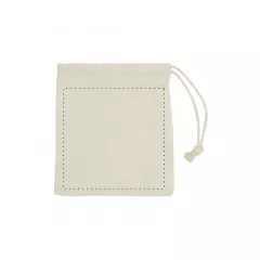 centered on the back of the bag