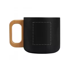 on the left side from the handle