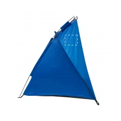 on the left outer side of the tent