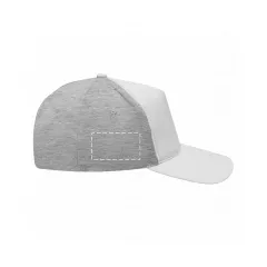 centered on the right side of the cap