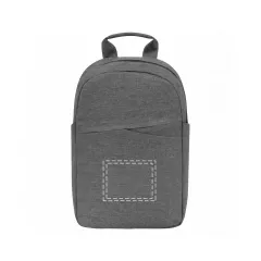 centered on the big pocket below the zipper