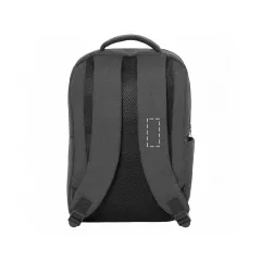 on the left strap of the backpack