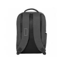 on the right strap of the backpack