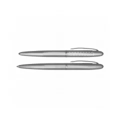 on the left side on the clip of the rollerball pen cap