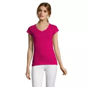 Koszulka damska z dekoltem w serek 150 g/m² Sol's MOON Fuchsia