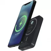 Czarny - Acrab magnetyczny bezprzewodowy powerbank o pojemności 5000 mAh i mocy 15 W z technologią PD 20 W — wykonany z tworzyw sztycznych pochodzących z recyklingu.