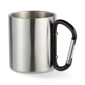 Kubek stalowy dwuścienny z karabinkiem 220 ml TRUMBO Czarny