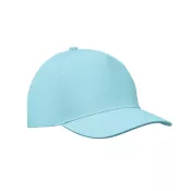 Czapka z daszkiem 5-panelowa z bawełny 180 g/m² SUNNY Baby Blue