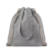 Torba ze sznurkiem z recyklingu 140 g/m² MOIRA DUO Szary