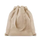 Torba ze sznurkiem z recyklingu 140 g/m² MOIRA DUO Bezowy