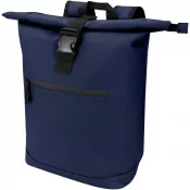 Granatowy - Resi Plus plecak na 15-calowego laptopa o pojemności 18 l z recyklingu, z certyfikatem GRS i zwijaną górną częścią