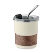 Kubek stalowy ze słomką 260 ml MATE Bezowy