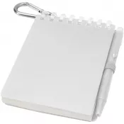 Przezroczysty - Lig Mini outdoorowy zestaw z notatnikiem w miękkiej okładce z tworzyw sztucznych pochodzących z recyklingu i długopisem (niebieski tusz)