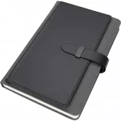 ciemnoszary - Notatnik A5 w linie z wizytownikiem MARTIN